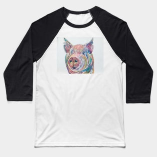 Colourful oil pastel pig Baseball T-Shirt